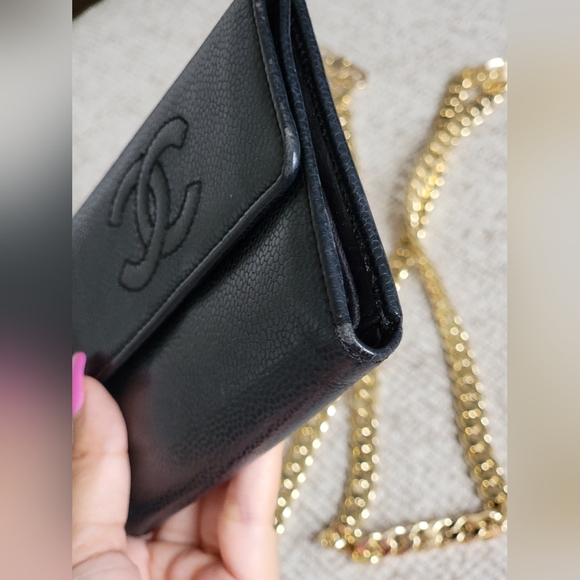 Chanel Black Caviar Leather Wallet on Chain - Picture 6 of 16
